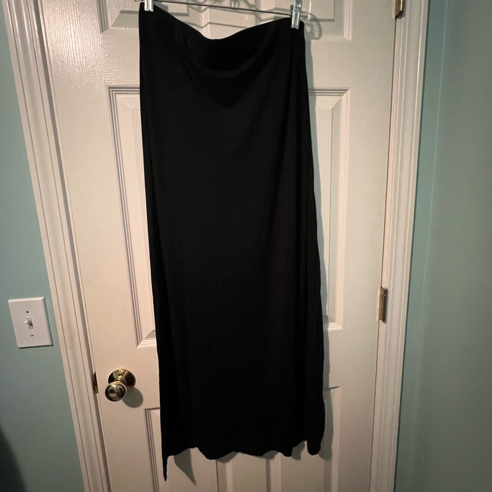 Old Navy Black Maxi Slip Skirt Asymmetrical